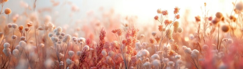 Fototapeta premium Dried flowers flat design, front view, preserved beauty theme, 3D render, vivid