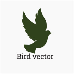 Fototapeta premium Set of black bird silhouettes. Vector elements for design