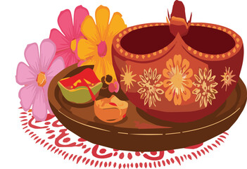 Diwali Vector Style Art  Illustration