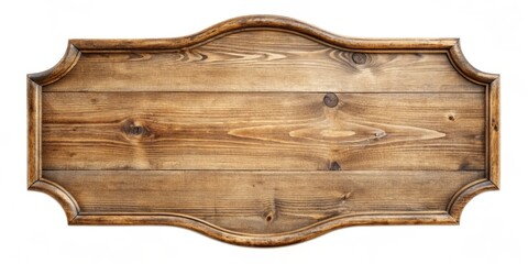 Rustic Wooden Signboard with Ornate Frame, Isolated on White, Wood Texture, Sign, Vintage, Rustic Wood, Wooden Frame