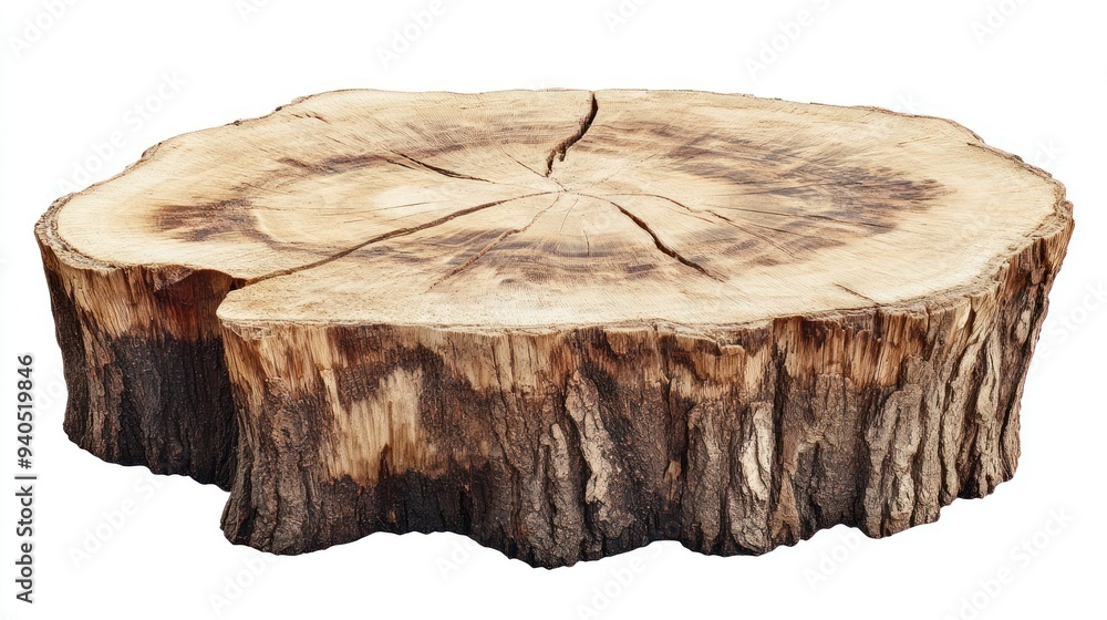 Poster Cross-section of a weathered tree trunk