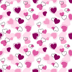 Seamless pattern with hand drawn heart.