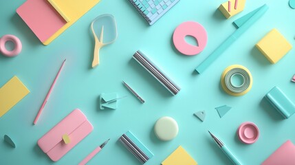 Credit risk flat design, top view, danger of default theme, 3D render, colored pastel