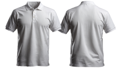white t shirt template, Clean white polo shirt mock-up, Front and back view
