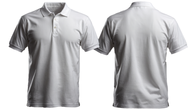 white t shirt template, Clean white polo shirt mock-up, Front and back view