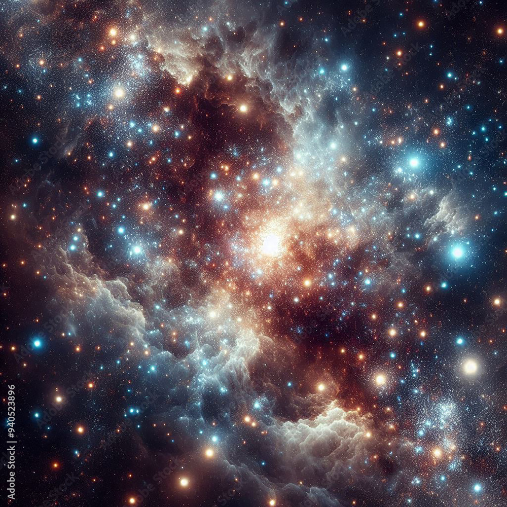 Poster a vast starfield with numerous stars and cosmic dust, similar to the provided image which shows a de