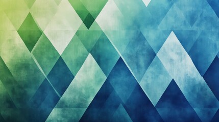 Green and Blue Geometric Pattern with Triangles, Modern Abstract Background
