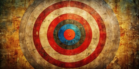 Vintage Target, Red, White, Blue, Worn, Grunge, Rustic
