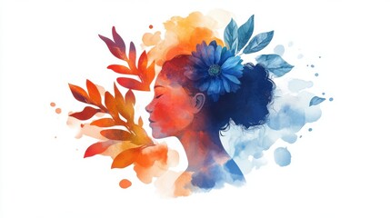 Emotional growth flat design, front view, maturity and understanding theme, water color, Complementary Color Scheme