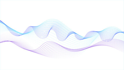 Dynamic wave flowing line. Futuristic. Abstract blue energy waves of futuristic hi-tech glowing background. Colorful wave line pattern. Abstract blue wave on white background. Modern flowing waves