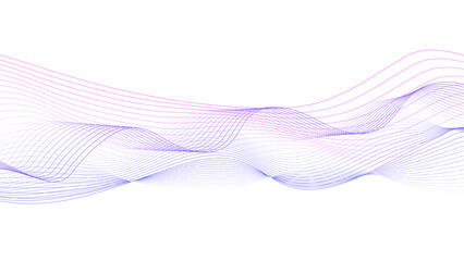 Abstract colorful flowing wave lines isolated on white background. Modern glowing curve wave background. Dynamic flowing wave lines design element. Futuristic technology and sound wave pattern.