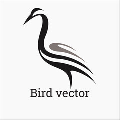 Set of black bird silhouettes. Vector elements for design