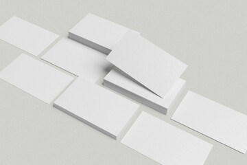Blank business cards on grey background
