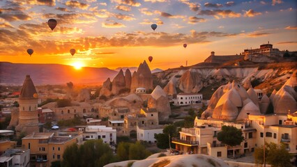 Obraz premium fire balloons in Cappadocia
