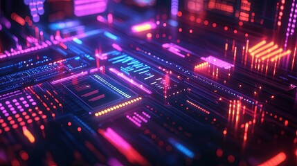 Futuristic Neon Lights. Modern and sleek digital textures with vibrant neon accents concept