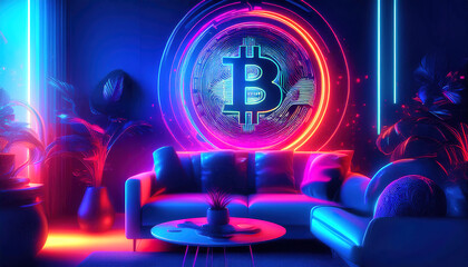 Bitcoin cryptocurrency digital background 3d&nbsp;rendering