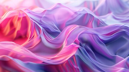 Obraz premium Abstract 3D digital wave art: a mesmerizing visual masterpiece with pink and purple high-saturation background, exuding depth and texture, showcasing a futuristic and modern aesthetic