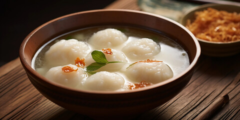 Delicious glutinous rice ball soup