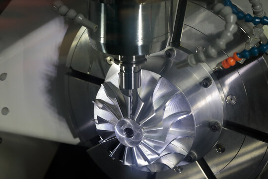 milling process using 5-axis CNC machining center