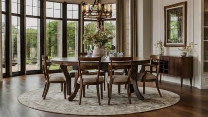 Fototapeta premium Dining table and chair set