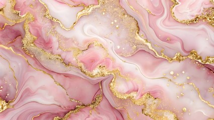 Abstract purple marble background with golden AI generated	
