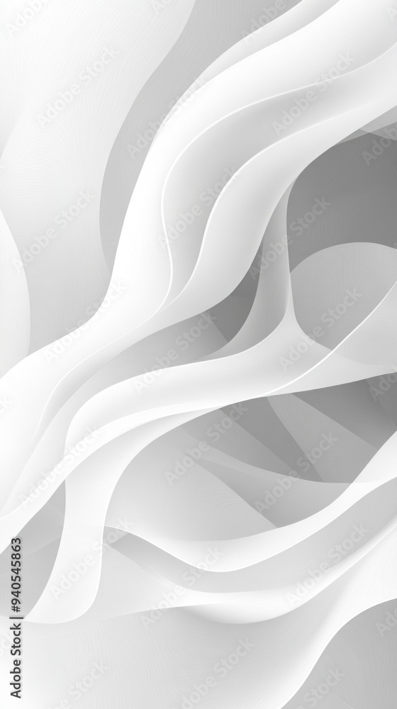 Aufkleber abstract white curved lines with subtle gradient background