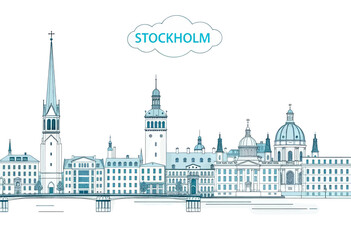 Fototapeta premium Stockholm Skyline: Iconic Buildings and Architectural Marvels