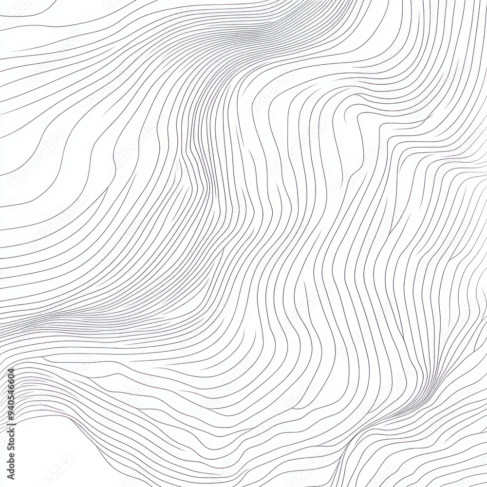 Poster abstract curved lines pattern on a white background