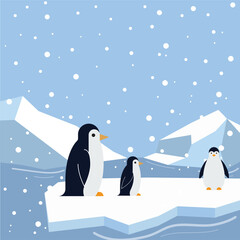 Antarctica with penguin