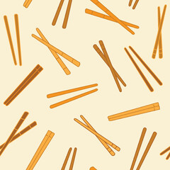 Bunch of Chopsticks Vector Seamless Pattern illustration Design