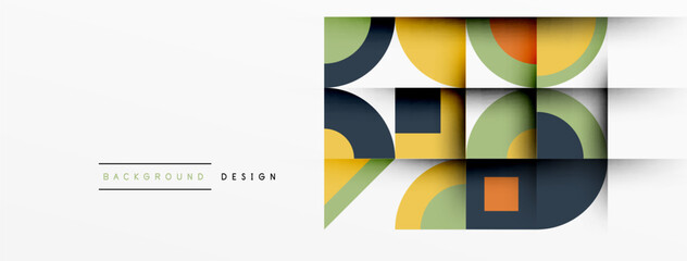 Naklejka premium Geometric design abstract background - circles squares