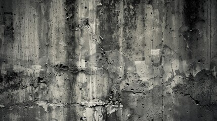 Fototapeta premium Close-up of a grungy concrete wall with cracks and texture, providing a raw and industrial aesthetic.