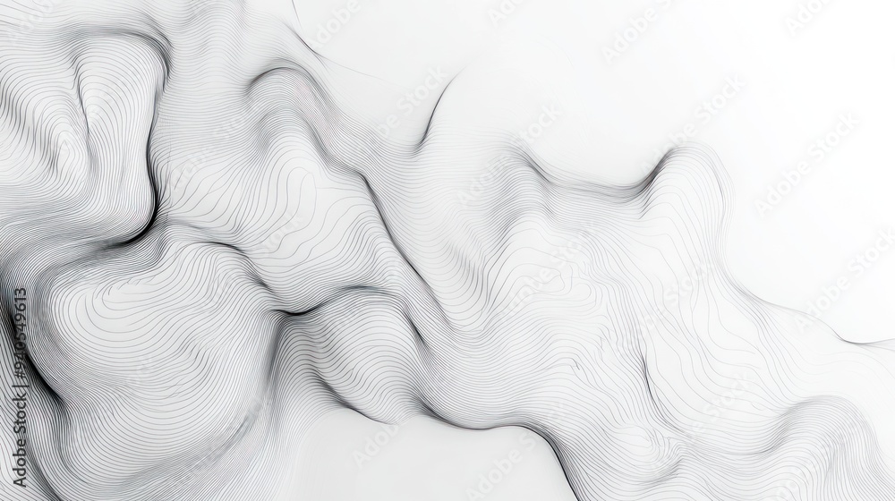 Poster abstract wavy pattern of intersecting lines