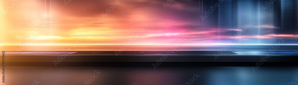 Poster a vibrant and dynamic abstract background showcasing colorful light streaks and blurred textures for
