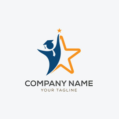 People star logo. Business team group reaching goal together logo vector design
