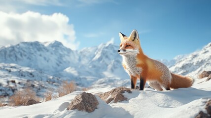 A fox traversing a dramatic desert landscape, with sandy dunes and rugged rocks, offering a stark contrast to its typical forest habitat.