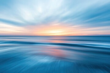 Obraz premium Surface of the ocean at dusk motion blur , ai