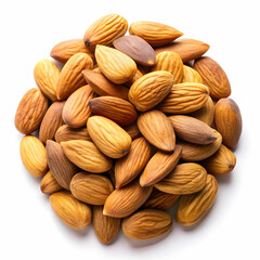 Obraz premium almond nuts on white background