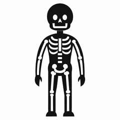 Skeleton Full Body Silhouette Vector Art Illustration