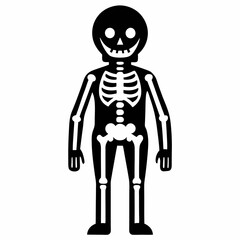 Skeleton Full Body Silhouette Vector Art Illustration