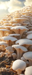 Obraz premium A close-up of a plentiful group of mushrooms growing abundantly on tree bark, showcasing natural beauty and intricate textures.