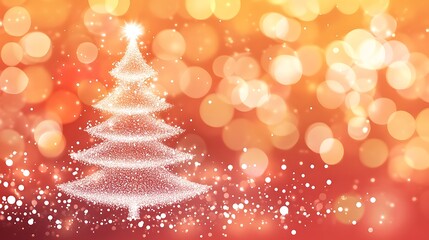 Christmas tree made of glowing stars on a dark background