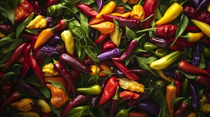 Vibrant, piquant chili pepper assortment