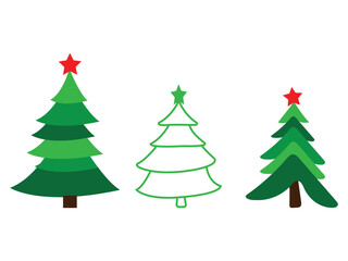 christmas green and black tree with christmas ball and elements