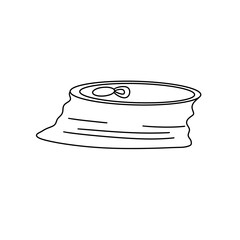A can is shown with its lid off