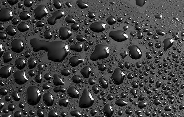 Water drops on a black background. Texture