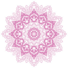 pink mandala For decorating wedding cards Elements for decorating books on a white background