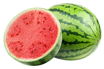 Watermelon isolated on white background, full depth of field