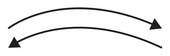Long arrow vector icon. Black horizontal double arrow. Vector icon.