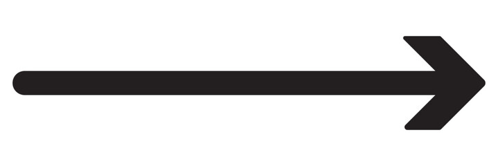 Long arrow vector icon. Black horizontal double arrow. Vector icon.